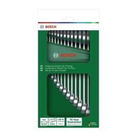 Bosch 15-delige ringsteeksleutelset (robuuste universele steeksleutels metrisch 6-21 mm ergonomisch design)
