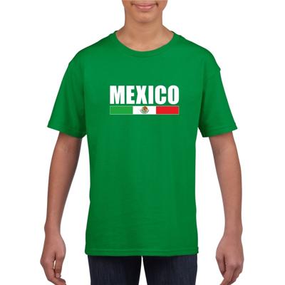 Mexico supporter t-shirt - groen - voor kinderen - landen vlag thema - kleding