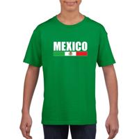 Mexico supporter t-shirt - groen - voor kinderen - landen vlag thema - kleding