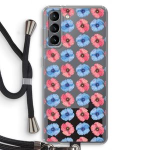 Klaproosjes: Samsung Galaxy S21 Transparant Hoesje met koord