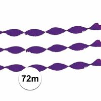 3x Crepe papier slinger paars 24 meter - Feestslingers