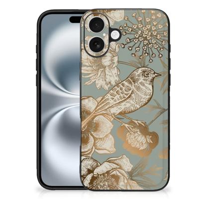 Bloemen Hoesje voor iPhone 16 Plus Vintage Bird Flowers
