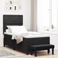Boxspring Bed met Matras & Bank Zwart 100x200 cm Fluweel