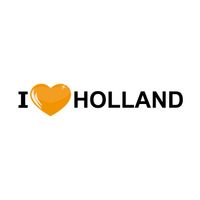 1x Landen sticker I Love Holland oranje   -