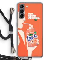 Peach please!: Samsung Galaxy S21 Transparant Hoesje met koord
