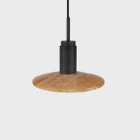 Anour Donya Onyx Solar Hanglamp - Amberkleurige kap - Zwart PVD