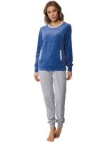 Warme dames pyjama Velours - Lightblue - Winter blauwe pyjama vrouwen