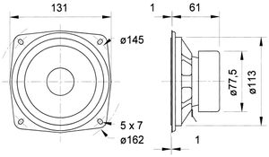 Visaton SC 13 - 8 Ohm 5 inch 13 cm Breedband-luidspreker 40 W 8 Ω