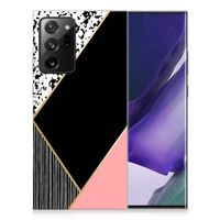 Samsung Galaxy Note20 Ultra TPU Hoesje Zwart Roze Vormen - thumbnail