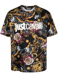 Just Cavalli t-shirt en coton à imprimé graphique - Noir