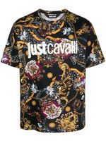 Just Cavalli t-shirt en coton à imprimé graphique - Noir - thumbnail