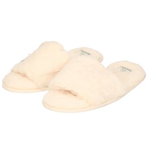 Dames huisslippers/instapsloffen/pantoffels met bont wit maat 37-38 37/38  -