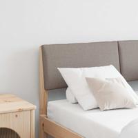 Gestoffeerd hoofdbord Taupe 120 cm Massief grenenhout