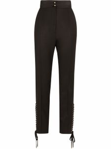 Dolce & Gabbana pantalon en serge à détails de laçages - Noir