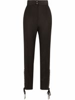 Dolce & Gabbana pantalon en serge à détails de laçages - Noir