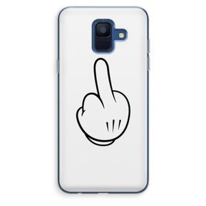 Middle finger white: Samsung Galaxy A6 (2018) Transparant Hoesje