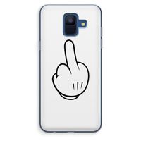 Middle finger white: Samsung Galaxy A6 (2018) Transparant Hoesje