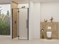 Nisdeur Van Rijn Products ST07 Aan Vast Deel 140x200 cm 8 mm Helder Glas Incl. Beslag, Greep en Stabilisatiestang Mat Zwart