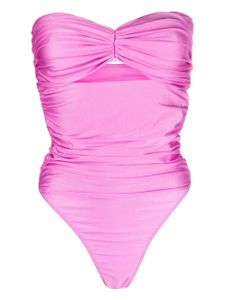 Amen robe-bustier à effet froncé - Rose
