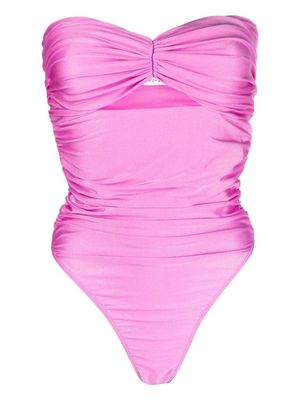 Amen robe-bustier à effet froncé - Rose
