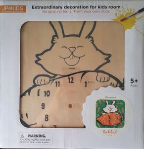 JP4KIDS DIY Wandklok Konijn