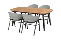 Hartman Tubb verstelbare tuinset 185x100 cm. (5-delig) - Teak/Concrete Grey