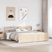 Bedframe met hoofdbord massief grenenhout 200x200 cm