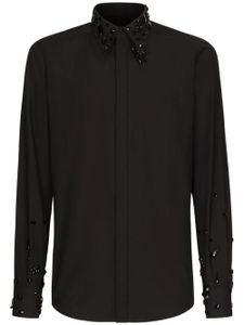 Dolce & Gabbana rhinestone-embellished cotton shirt - Noir