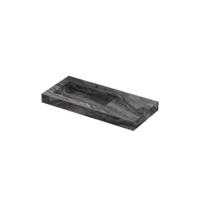 INK Pitch Wastafel keramische slab links met drain en front en side skirts 1 kraangat 100x45x9 Venice brown glossy