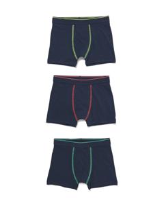 HEMA Kinderboxers Katoen/stretch - 3 Stuks Blauw (blauw)