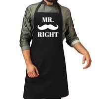 Mr Right snor cadeau schort zwart heren