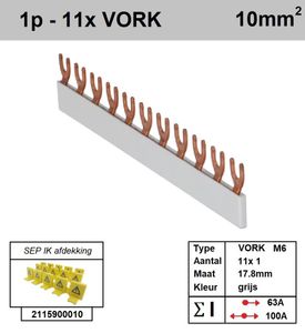 SEP Verdeelkam 1f Vork 11p 18mm grijs F01011G06
