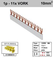SEP Verdeelkam 1f Vork 11p 18mm grijs F01011G06