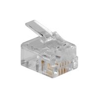 ACT TD104 RJ11 (6P/4C) Modulaire Connector | Platte Kabel - 25 stuks