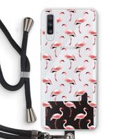 Flamingoprint groen: Samsung Galaxy A70 Transparant Hoesje met koord Flamingoprint groen: Samsung Galaxy A70 Transparant Hoesje met koord