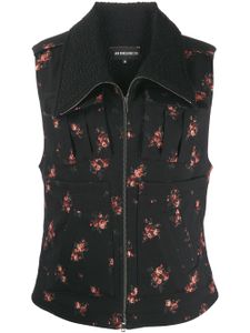 Ann Demeulemeester veste sans manches à fleurs - Noir