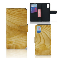 Samsung Galaxy A41 Book Style Case Licht Hout