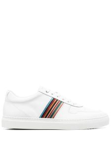 Paul Smith baskets en cuir Fermi à bande Artist Stripe - Blanc