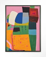 Urban Cotton Wandkleed 'Fields Of Colour' 110 x 145cm in Floating Frame - black