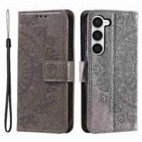 Samsung Galaxy S23 5G Mandala Series Wallet Case - Grijs