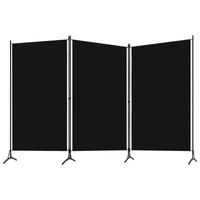 The Living Store Kamerscherm met 3 panelen 260x180 cm zwart - Kamerscherm