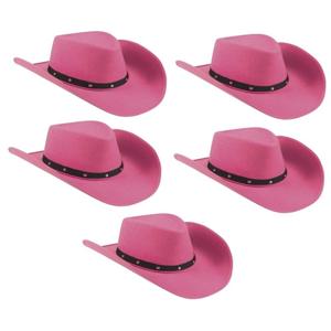 Cowboyhoed Wichita - 5x - roze - dames/heren - 59 cm - western/explores thema