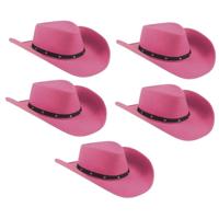 Cowboyhoed Wichita - 5x - roze - dames/heren - 59 cm - western/explores thema