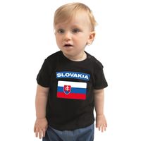 Slovakia t-shirt met vlag Slowakije zwart voor babys - thumbnail