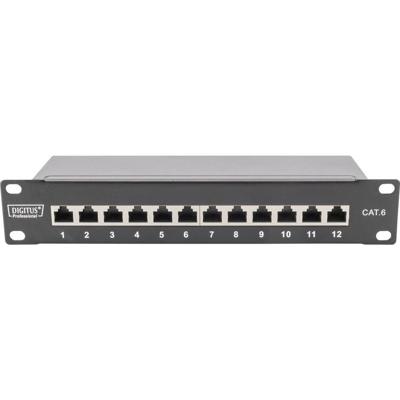 Digitus DN-91612S 12 poorten Netwerkpatchpaneel 254 mm (10) CAT 6 1 HE Meerdere kleuren Ingericht