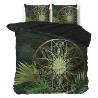 Dekbedovertrek Filou - Groen - Tweepersoons (200x200 Cm) - Groen Microvezel - Bloemen - Sleeptime Essentials - Dekbed-Discounter.nl