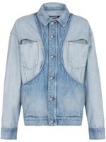 Balmain veste en jean à design à empiècements - Bleu