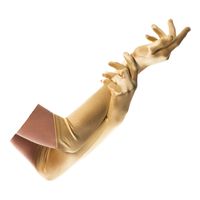 Partychimp Verkleed handschoenen voor dames - goud - lang model - polyester - 40 cm   - - thumbnail