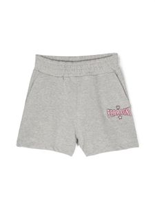 Chiara Ferragni Kids short en coton stretch à broderies - Gris