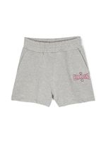 Chiara Ferragni Kids short en coton stretch à broderies - Gris